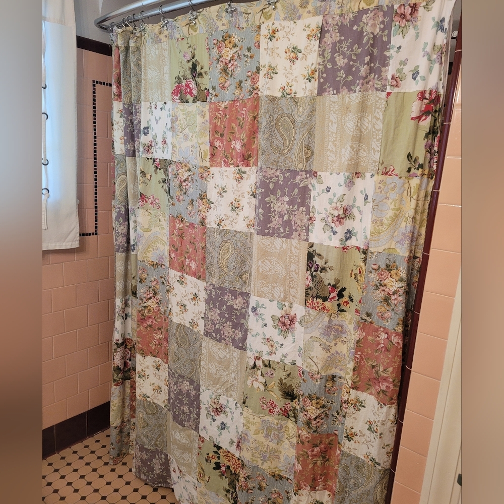 Greeland Home Fashions Patchwork Shower Curtain Cotton